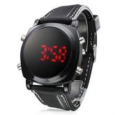 Relógio LED - Cor Preto Pulseira de Couro